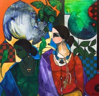 Abrar Ahmed, 36 x 36 Inch, Oil on Canvas, Figurative Painting, AC-AA-631